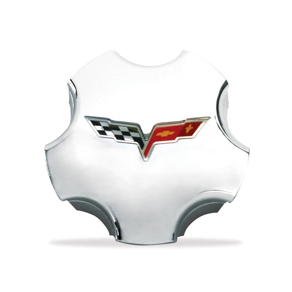 Corvette Wheel Center Cap - Chrome with C6 Logo GM : 2005-2013 C6