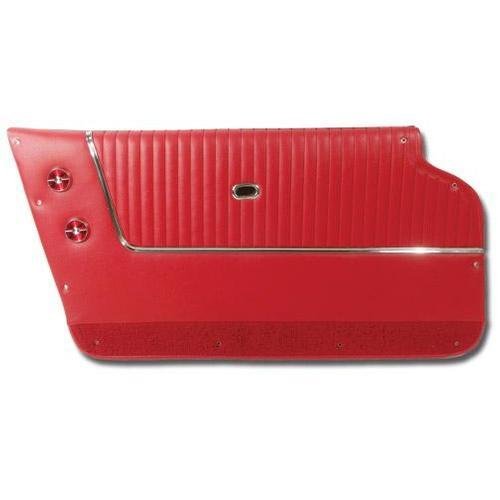 Corvette Door Panels. Red - Convertible - With Trim: 1963-1964