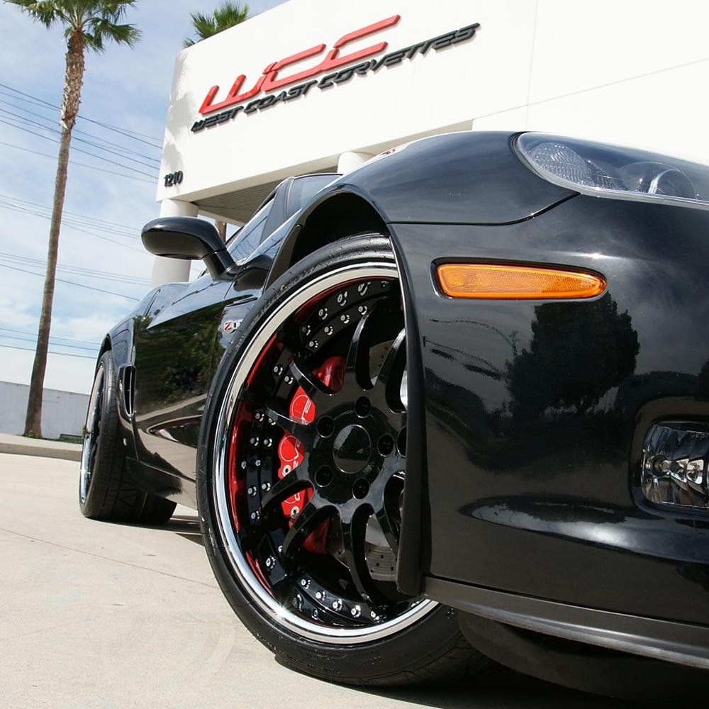 Corvette Custom Wheels - WCC 947 EXT Forged Series (Set) : Black w/ Chrome Lip