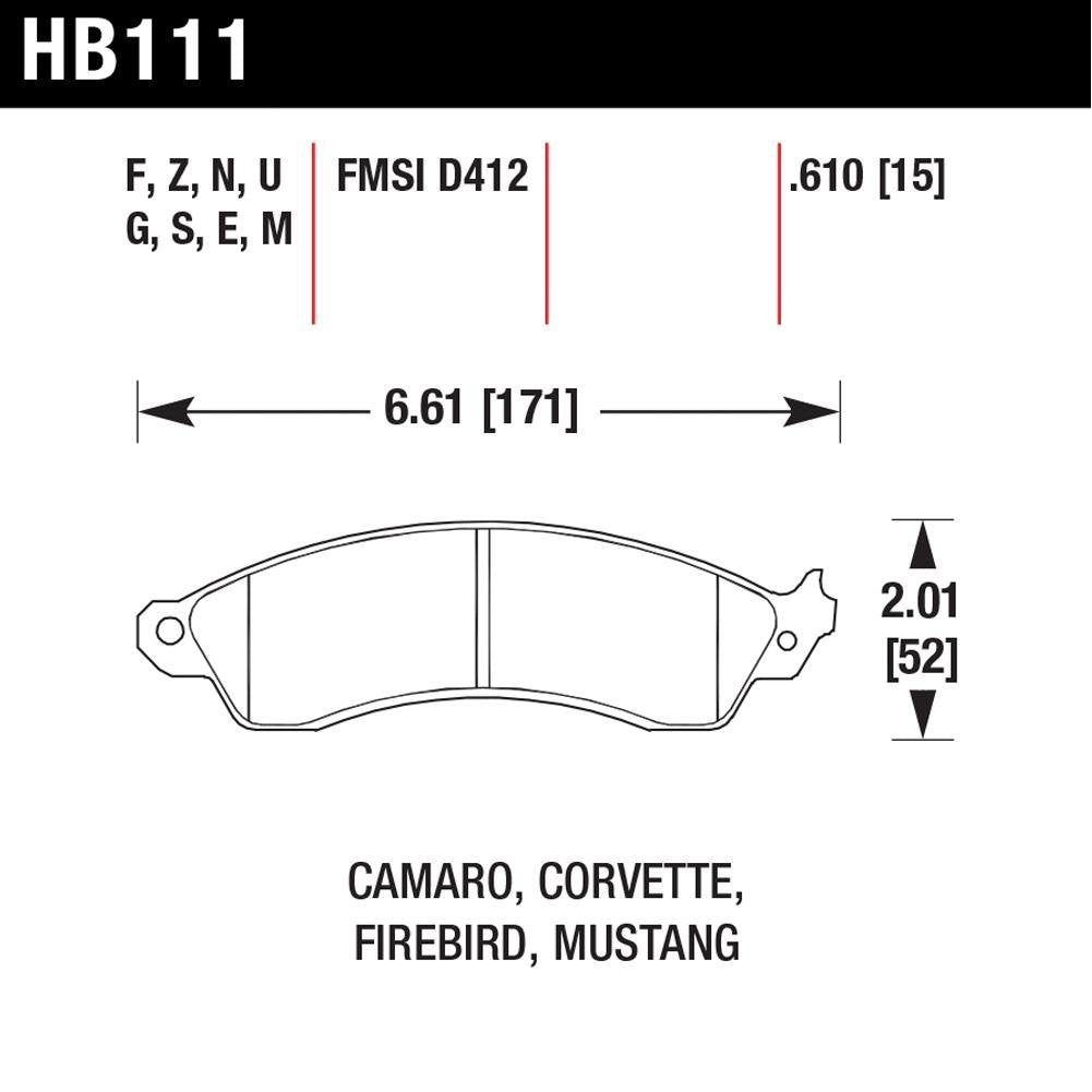 Corvette Brake Pads - Hawk Ceramic - Front : 1988-1996 C4