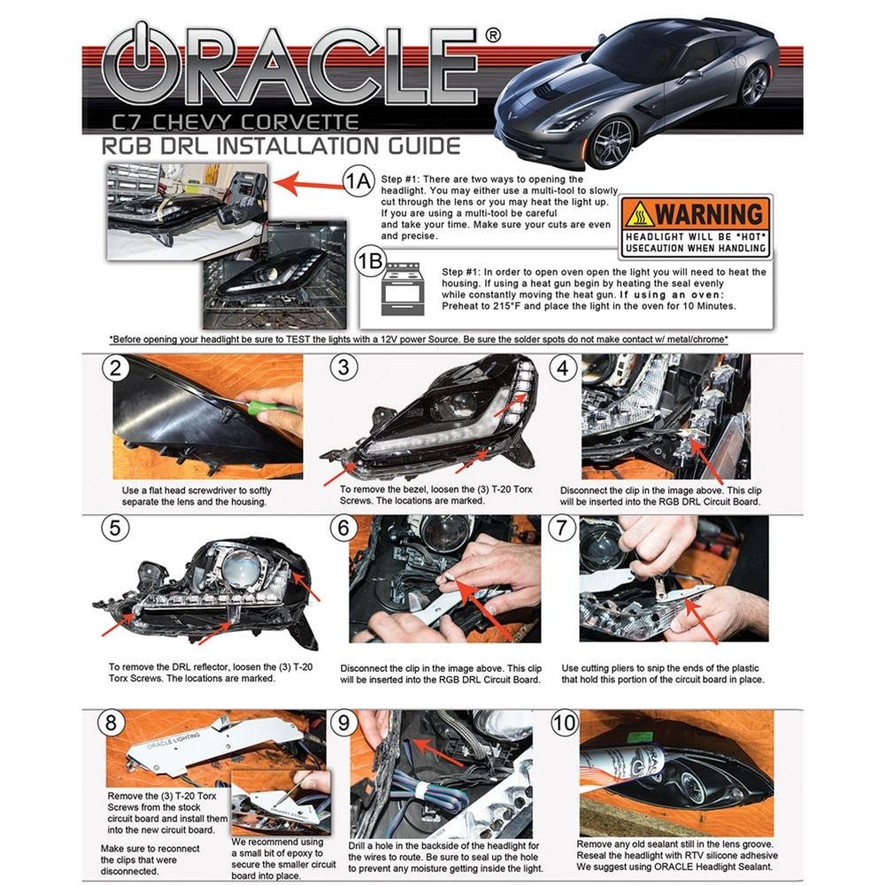 Corvette Headlight - ORACLE™ ColorSHIFT® LED DRL : C7 Stingray, Z51, Z06, Grand Sport
