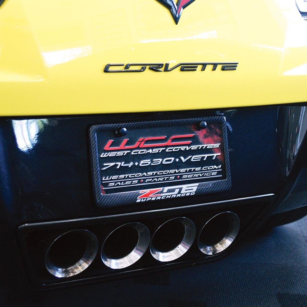 Corvette Z06 Supercharged License Plate Frame - Carbon Fiber : C7 Z06