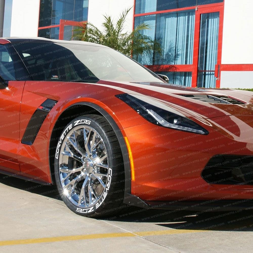 Corvette Tire Stickers - Permanent 1" : C7 Corvette Z06