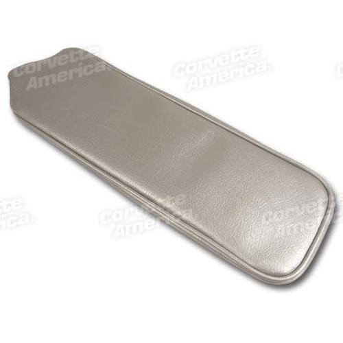 Corvette Center Armrest Cover. Silver Vinyl: 1965-1966