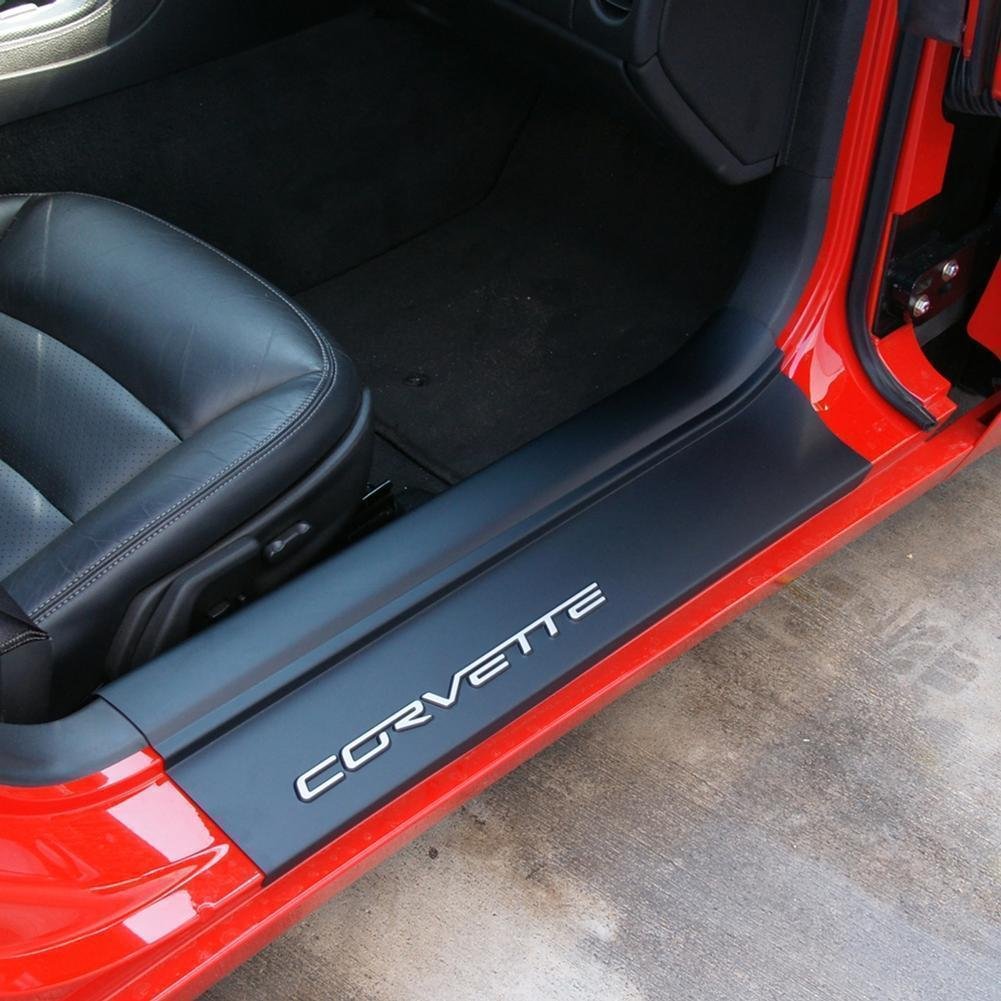 Corvette - Door Sill Ease/Protector w/Corvette Script : 2005-2013 C6, Z06, Grand Sport & ZR1