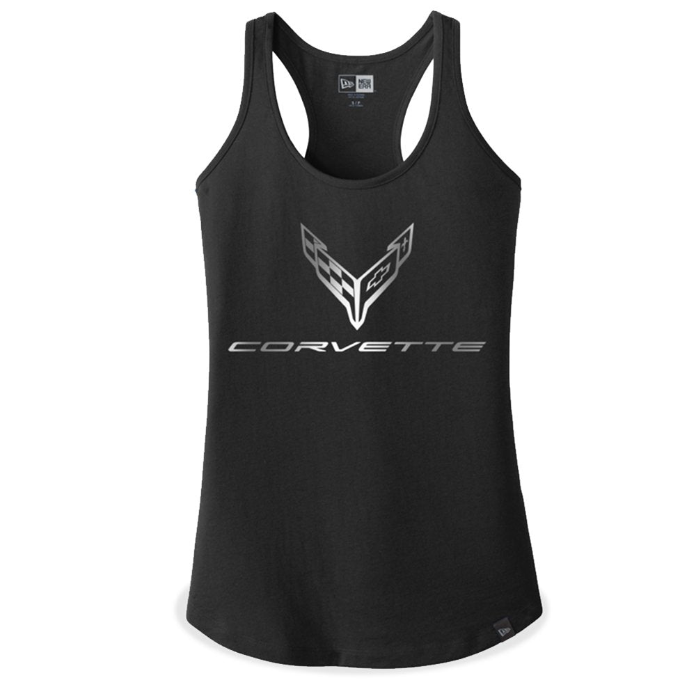 Corvette Next Generation Foil Racerback Tank - Ladies : Black