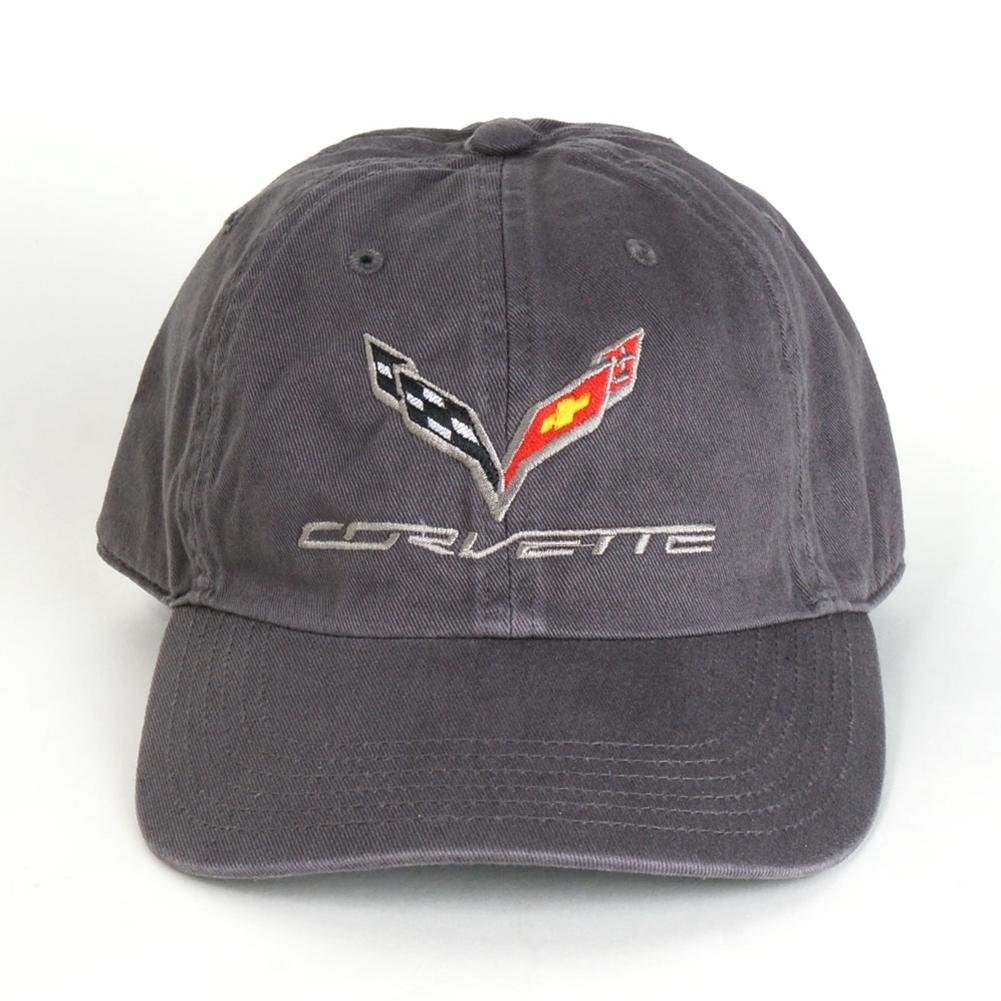 C7 Corvette Logo - Premium Garment Washed Cap/Hat : Charcoal