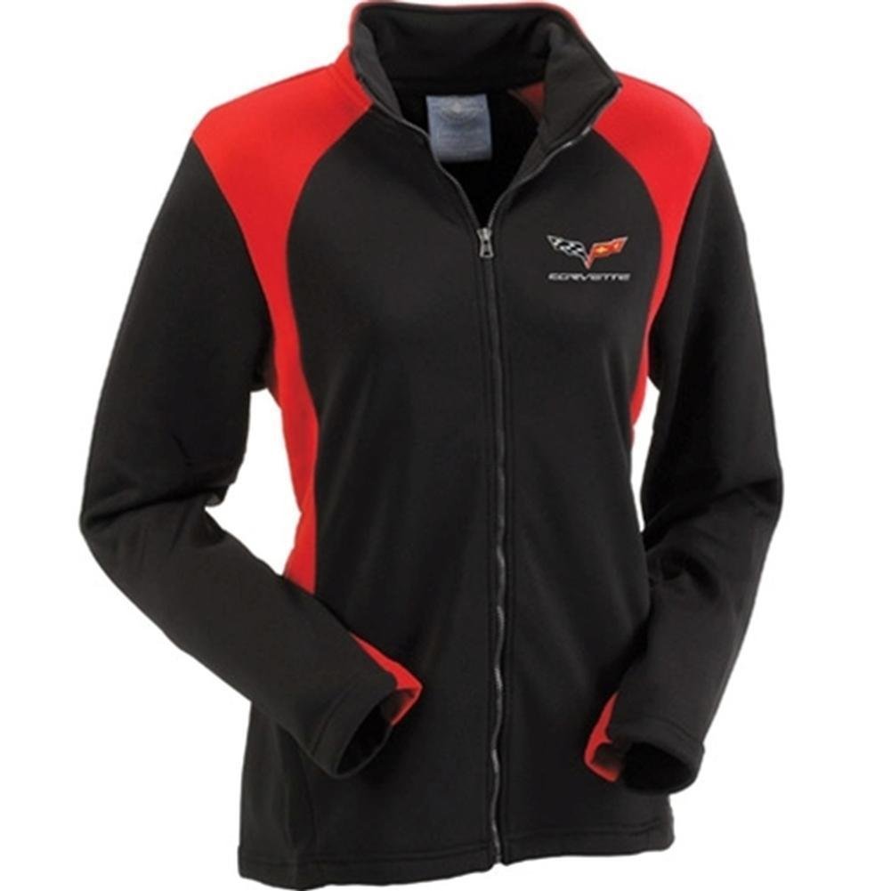 Corvette Womens Bonded Jacket with C6 Logo - Black/Red : 2005-2013