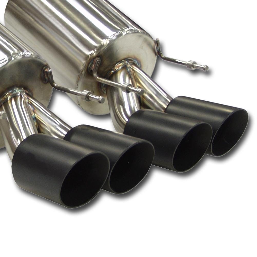 Corvette Exhaust System - B&B PRT : 2006-2013 Z06 & ZR1 with 4" Quad Round Satin Finish w/Black Ceramic Coated Tips