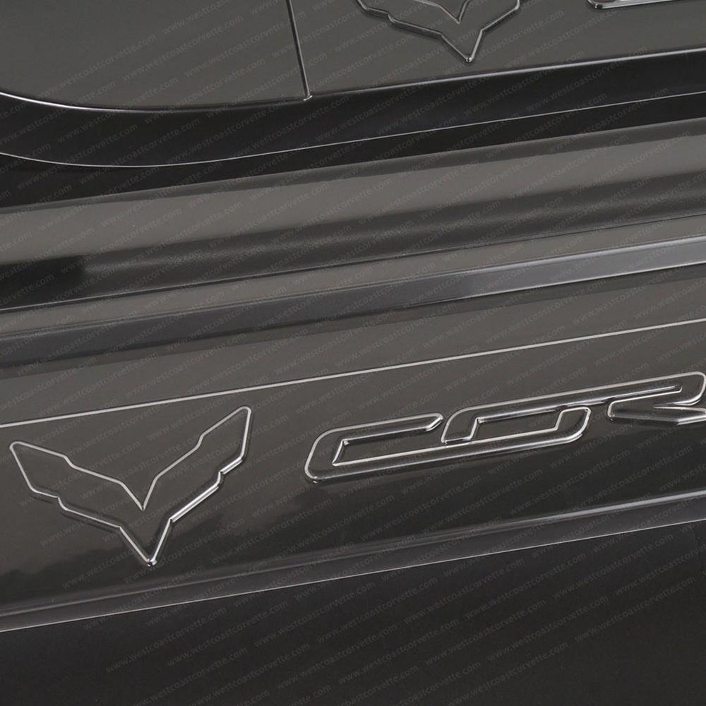 Corvette Embossed Clear Door Sill Protectors : C7 Stingray, Z51, Z06, Grand Sport