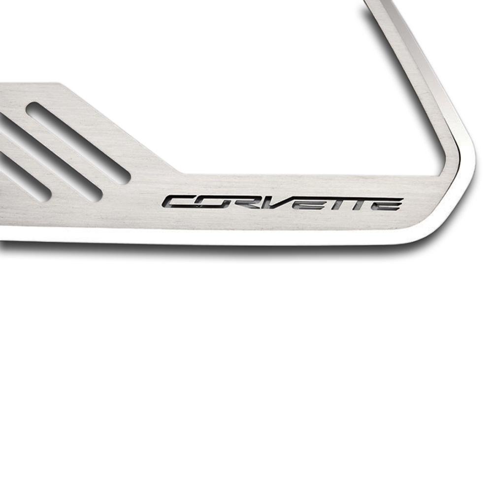 Corvette Door Speaker Trim Rings 4Pc with "CORVETTE" script Cut-Out : C7 Stingray, Z51, Z06, Grand Sport