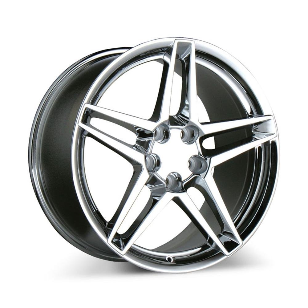 Corvette ACE Slick Wheels (Set) : Chrome 18x9.5/18x11 1997-2013 C5, C6