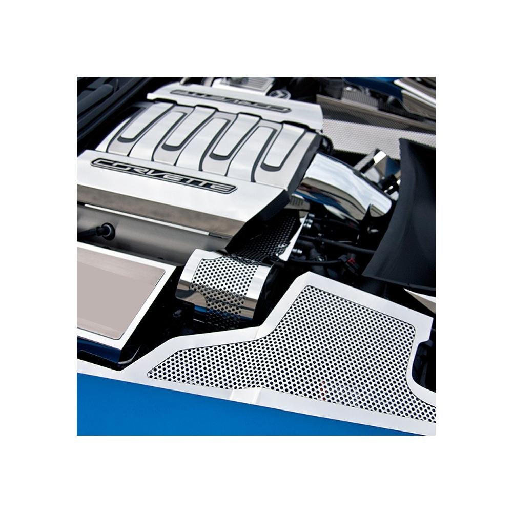Corvette Alternator Cover Perforated Polished : C7 Stingray, Z51, Grand Sport