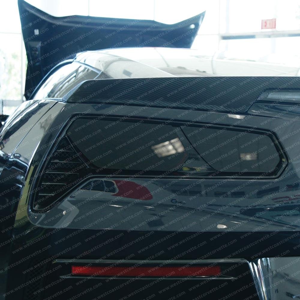 Corvette Flat Rear Taillight Blackout Lens Kit - Smoked Acrylic - 4Pc. : C7 Stingray, Z51, Z06, Grand Sport