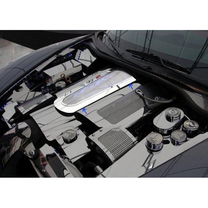 Corvette Plenum Cover Low Profile - Perforated Stainless Steel : 2008-2013 C6 & 2010-2013 Grand Sport