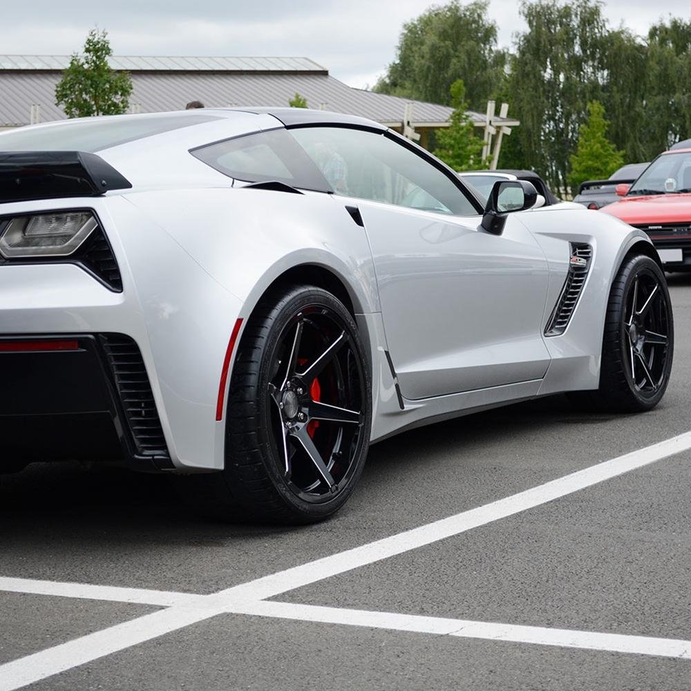 Corvette ACE Flow Form AFF06 Wheels - Gloss Black w/Milled Edge : C7 Z06