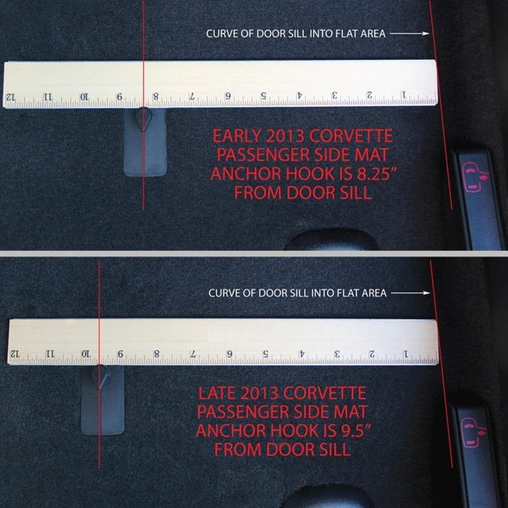 Corvette Lloyd Ultimat Floor Mats - 60th Anniversary in Cross Flags : Late 2013 C6, Z06, Grand Sport & ZR1- Ebony - Set of 2