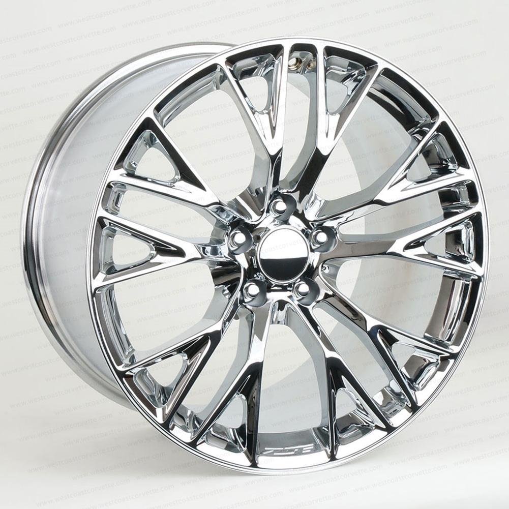 C7 Corvette Z06 Genuine GM Wheels (Set) : Chrome 19x10 / 20x12