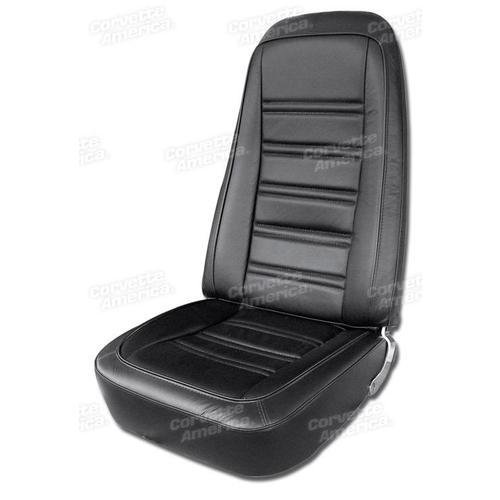Corvette Leather Seat Covers. Black 100%-Leather: 1976-1978