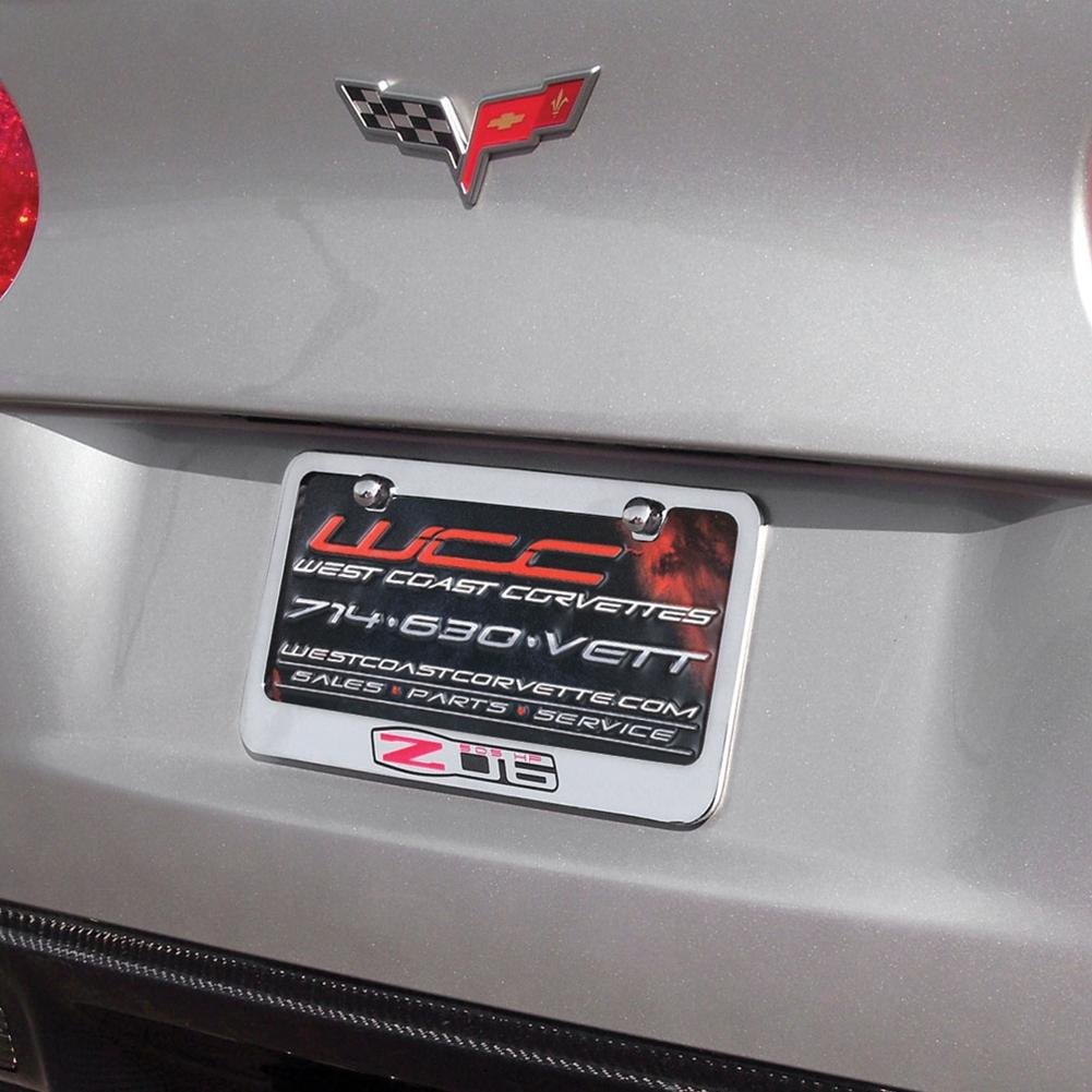 Corvette License Plate Frame - Chrome : 2006-2013 Z06 505HP