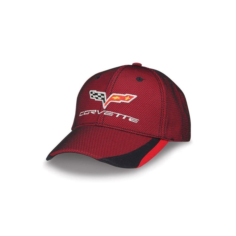 Corvette - Twill & Mesh - Embroidered C6 Logo Cap/Hat : 2005-2013 C6
