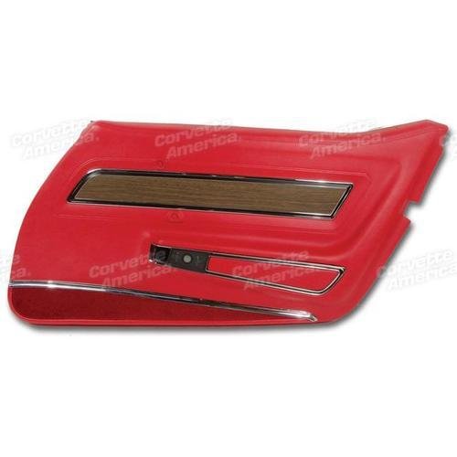 Corvette Door Panel. Red Deluxe RH: 1970-1972