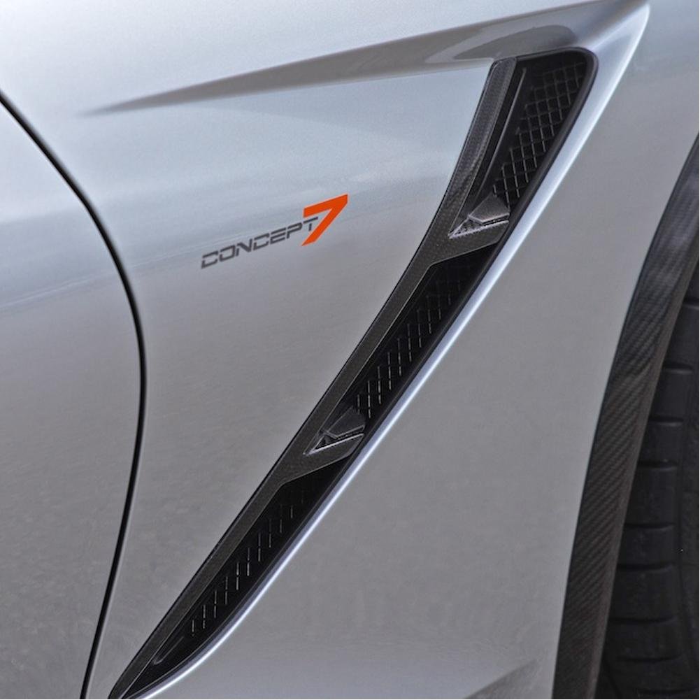 C7 Corvette Stingray Front Fender Vent Inserts - Carbon Fiber : Concept7