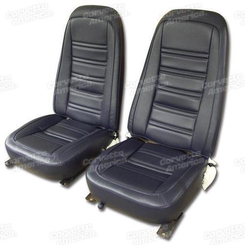 Corvette Leather Like Seat Covers. Dark Blue: 1978