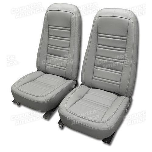 Corvette Leather Seat Covers. Smoke 100%-Leather: 1976-1977