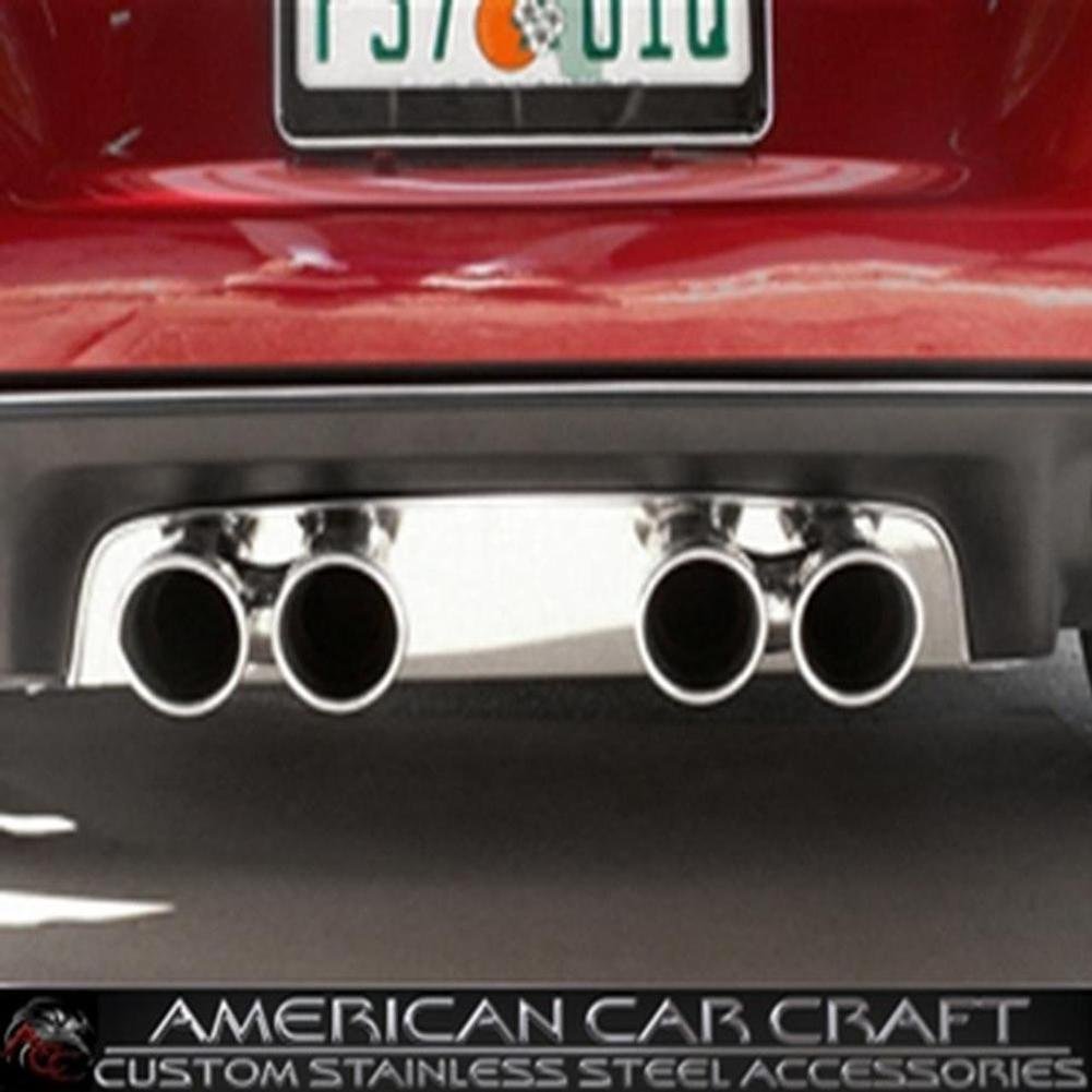 Corvette Exhaust Port Filler Panel - Polished Stainless Steel for Flowmaster Quad Round Tips : 2005-2013 C6