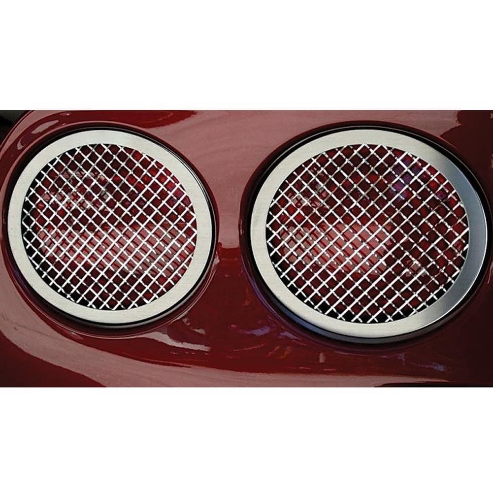 Corvette Taillight Grilles with Laser Mesh - Polished Stainless Steel 4 Pc. : 2005-2013 C6,Z06,ZR1,Grand Sport