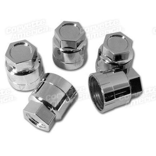 Corvette Lugnut Covers. Chrome 5 Piece Set: 1985-1996