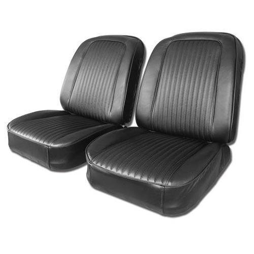 Corvette Driver Leather Seat Covers. Black: 1965