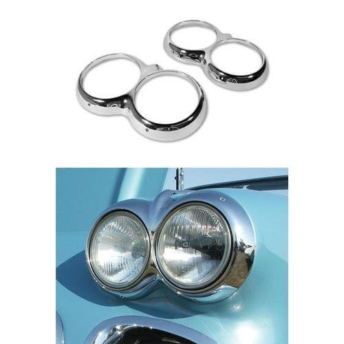 Corvette Headlight Ring. Chromed - Pair: 1958-1960