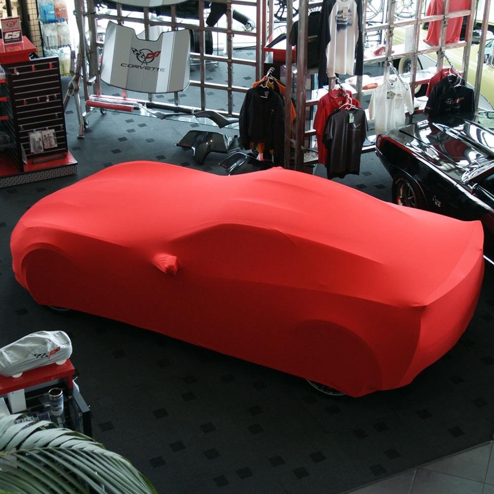 Corvette Ultraguard Stretch Satin Car Cover - Red - Indoor : C7 Stingray, Z51, Z06, Grand Sport, ZR1
