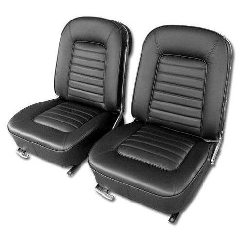 Corvette Driver Leather Seat Covers. Black: 1966