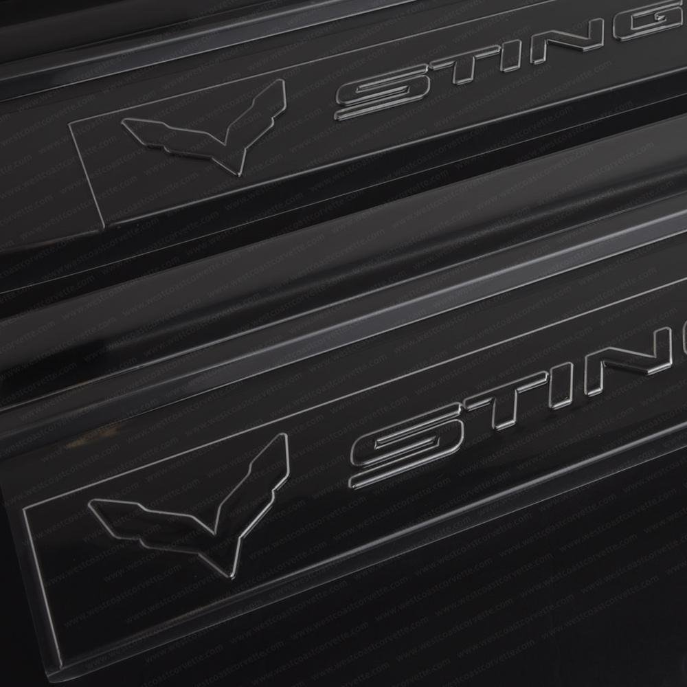 Corvette Stingray Embossed Clear Door Sill Protectors : C7 Stingray