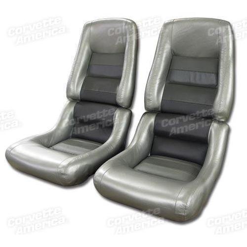 Corvette Mounted Leather Seat Covers. Collector 100%-Leather 4-Bolster: 1982