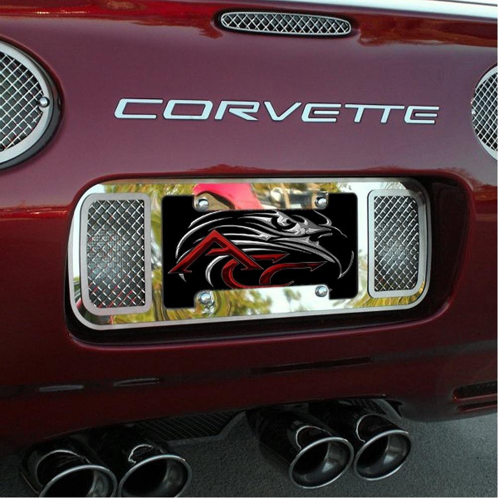 Corvette Rear Tag Frame - Laser Mesh Stainless Steel : 1997-2004 C5