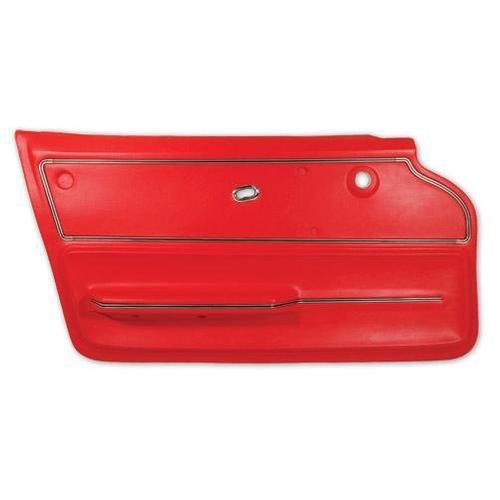 Corvette Door Panel. Red Coupe With Trim LH: 1965-1966