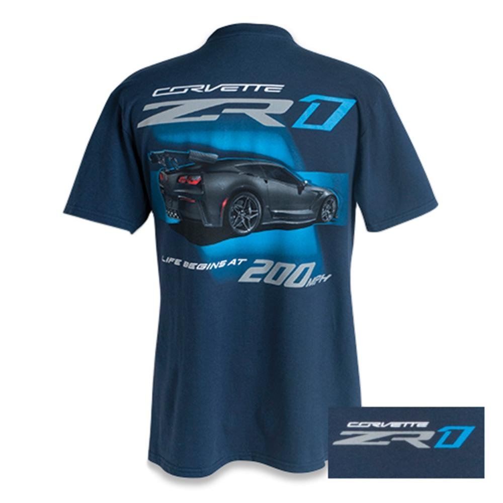 C7 Corvette ZR1 Life Begins at 200 MPH T-Shirt : Blue