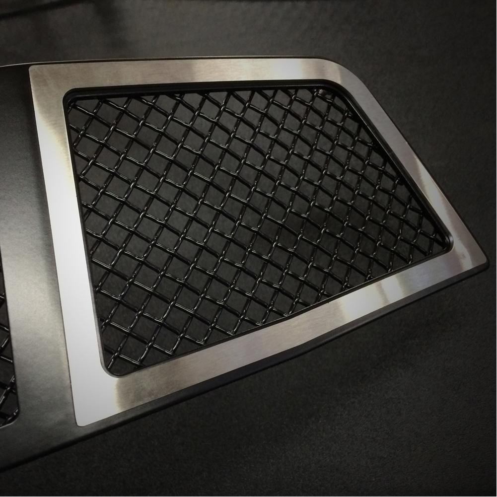 Corvette Front Grille - GT Strada - Black w/Brushed Port Accent Trim : C7 Stingray, Z51