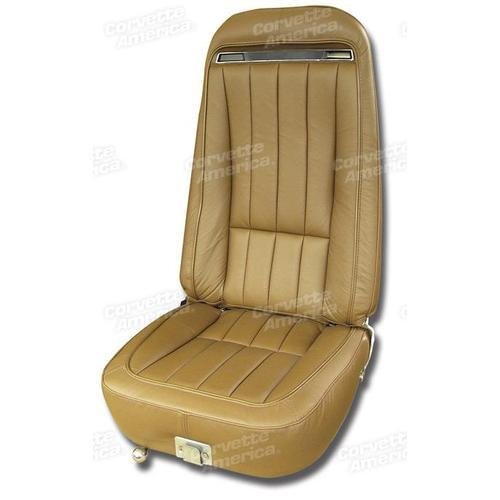 Corvette Leather Seat Covers. Dark Saddle Leather/Vinyl Original: 1970-1971