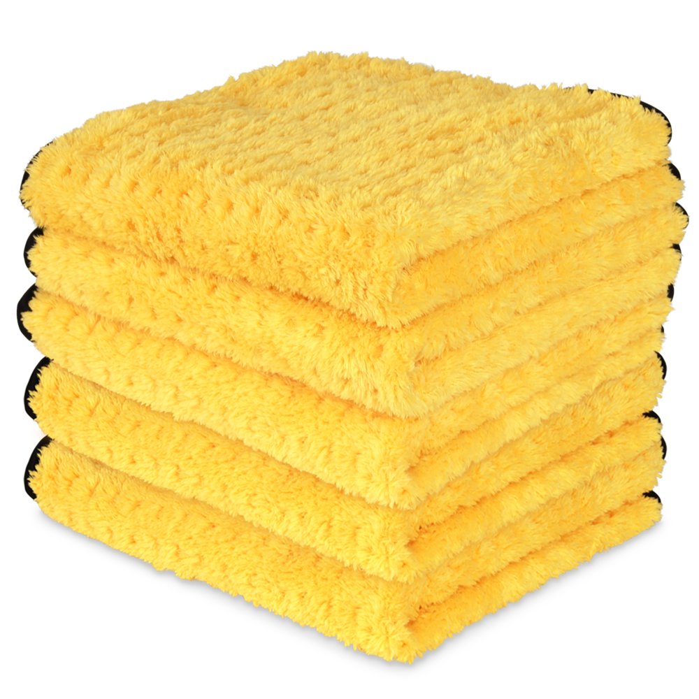 Liquid X Yellow Xtreme Wax Plush Waffle Weave Towel - 16" x 16"