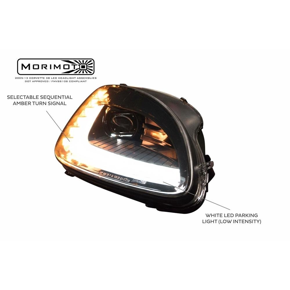 Corvette Headlight - Morimoto C7 Style Xb- Led Headlights : 2005 - 2013 C6, Z06, Grand Sport & ZR1