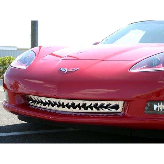 Corvette Front Lower Grille Shark Tooth Style - Polished Stainless Steel : 2005-2012 C6