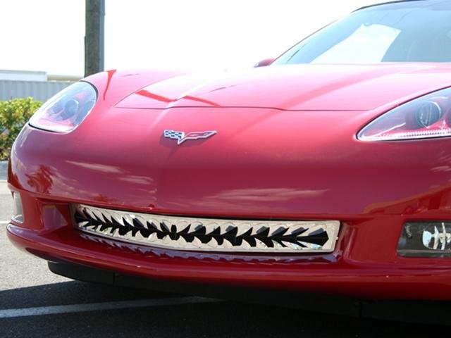 Corvette Front Lower Grille Shark Tooth Style - Polished Stainless Steel : 2005-2012 C6