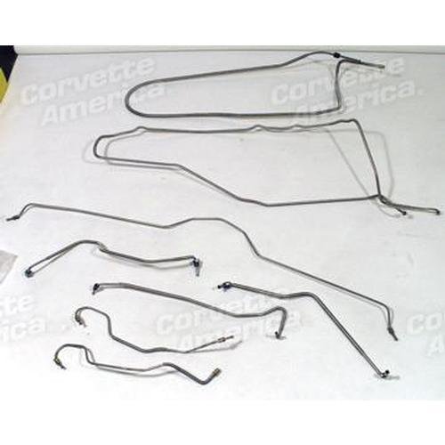 Corvette Brake Line Set. W/O Power Brake: 1975