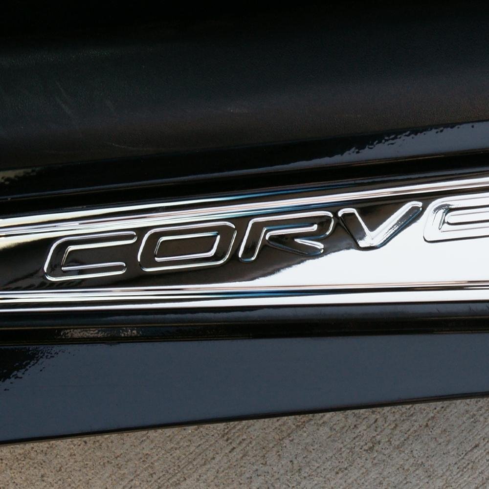 Corvette Door Sill Plates - Billet Chrome with C5 Logo : 1997-2004 C5 & Z06