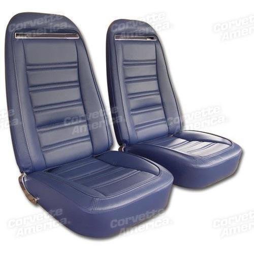 Corvette Leather Seat Covers. Royal Blue 100%-Leather: 1972